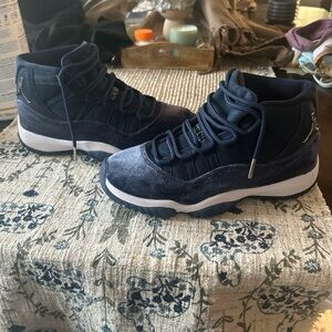 Jordan Blue High-Top Sneakers with Textured Upper